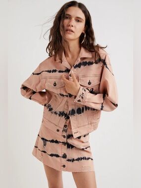 NWT Desigual Tie-Dye Pink Denim Jacket